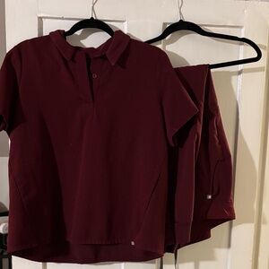 Figs Women's Deep Red Scrub Ensemble